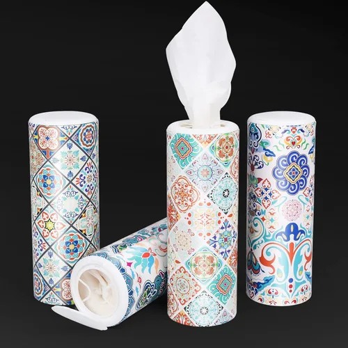 Miniatura 2 de Soporte para pañuelos de coche con pañuelos faciales a granel, tejido para portavasos, cajas redondas de pañuelos para pañuelos de coche, paquetes