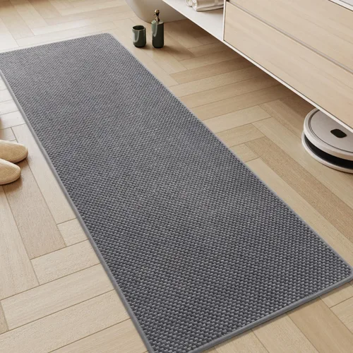 Miniatura 10 de AMOAMI Tapete de baño de felpilla súper absorbente, de secado rápido, para baño, con parte trasera de goma, antideslizante, lavable, para debajo