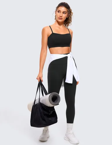 Miniatura 3 de CRZ YOGA Butterluxe - Brasier deportivo ajustable con tirantes delgados para mujer, con relleno, sin varillas, cuello cuadrado, para entrenamiento