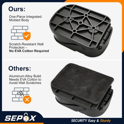 Miniatura 7 de SEPOX® Caja de metal con cerradura de llave de 2 piezas con combinación de 4 dígitos, espacio extragrande, capacidad de 6 a 10 llaves, cubierta