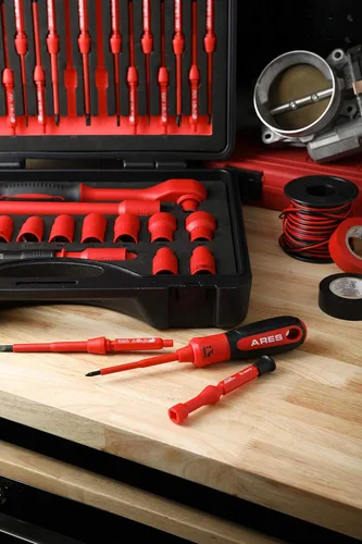 Miniatura 6 de ARES 19004-Juego de herramientas eléctricas aisladas de 37 piezas, mango ergonómico con 19 tamaños de destornillador y 4 llaves de gabinete