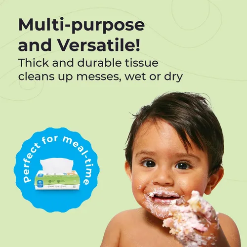 Miniatura 4 de Peekapoo Pañuelos de algodón – Uso húmedo o seco, sin perfume, hipoalergénico, ultra suave para niños, adecuado para pieles sensibles, fuertes