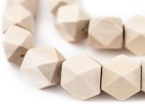 Miniatura 52 de TheBeadChest - Cuentas de madera de cubo sin esquinas azul azul: cuentas orgánicas naturales de corte de diamante de 0.787 in para la fabricación