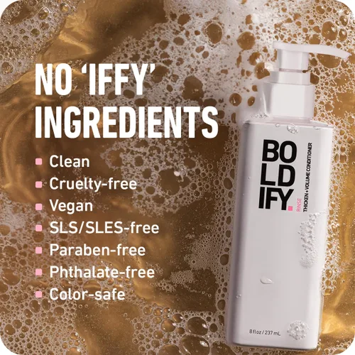 Miniatura 7 de Boldify Fibra capilar + champú + acondicionador: paquete de espesar y crecer para hombres y mujeres (negro)