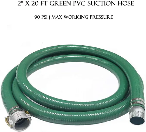 Miniatura 4 de Eastrans El kit de bomba de manguera de descarga incluye manguera de succión de PVC verde de 2 x 20 pies, filtro de succión de orificio redondo