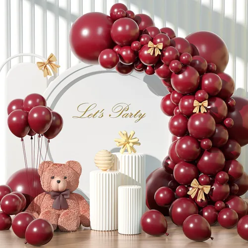 Miniatura 22 de Kit de arco de globos rojo brillante de 135 piezas de diferentes tamaños de 18, 12, 10 y 5 pulgadas, decoraciones de fiesta de color rojo para baby