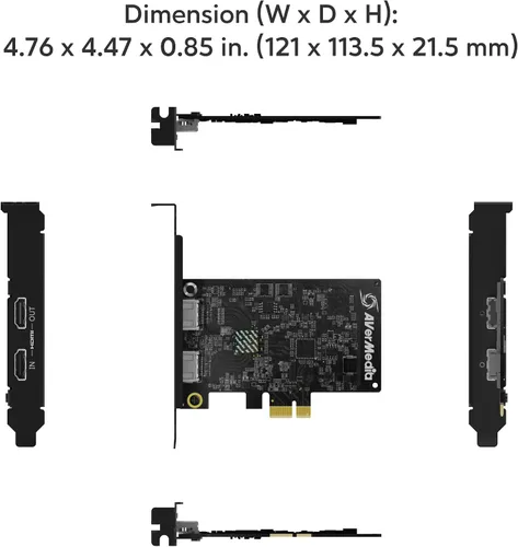Miniatura 3 de Tarjeta de Captura HDMI AVerMedia para Transmisión y Videojuegos, 4K60 Pass-Through con Latencia Ultra Baja en PS5, PS4 Pro, Xbox Series X/S, Xbox