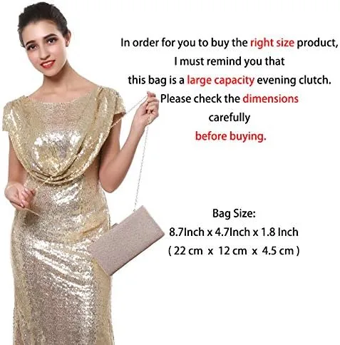Miniatura 4 de Bolso de noche de plata con sobre vintage para mujer, para cóctel, boda, fiesta, plateado