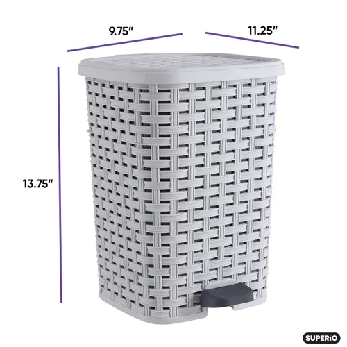 Miniatura 2 de Superio - Cubo de basura pequeño para exterior con tapa para excremento de perro de 3 galones/12 L, mini cubo de basura de plástico con pedal de pie