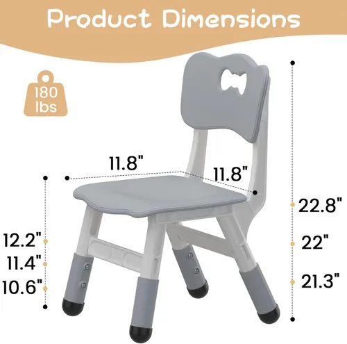 Miniatura 6 de GAOMON Silla para Niños, Silla Infantil Ajustable en 3 Niveles de Altura, Sillas de Plástico para Niños y Niñas de 2 a 6 Años, Adecuada para Uso
