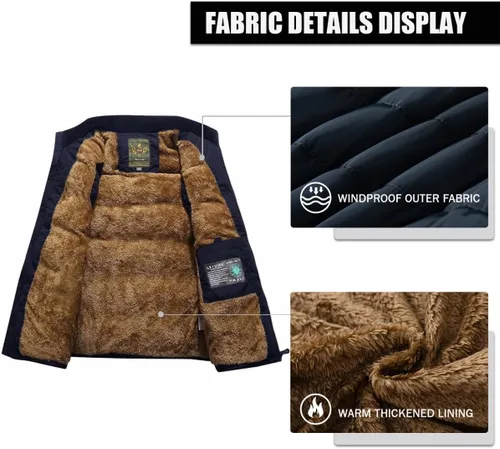 Miniatura 39 de Msmsse Chalecos de invierno para hombre, con forro polar, acolchado, casual, sin mangas