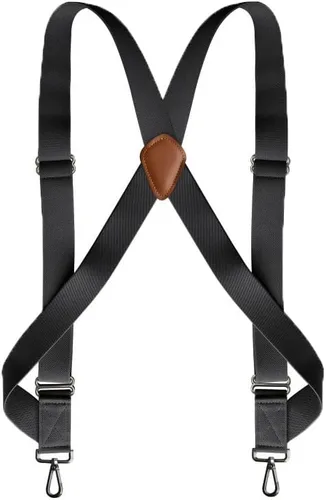 HNYIODA Tirantes para hombre, ganchos laterales resistentes, ajustables, elásticos, tirantes de trabajo, grandes y altos