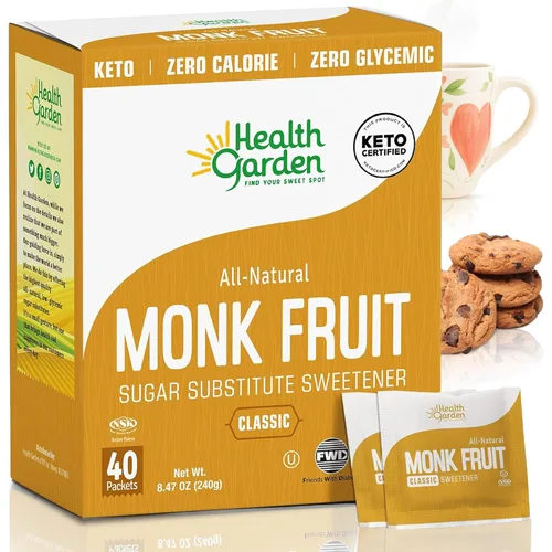 Miniatura 14 de Health Garden Edulcorante de fruta de monje, clásico, sin OMG, sin gluten, sustituto del azúcar, Kosher, apto para dieta cetogénica (3 libras)