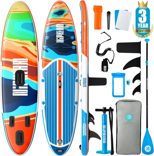 Miniatura 30 de Niphean Tabla de remo inflable con accesorios de SUP, cubierta de EVA antideslizante, tablas de remo inflables de 10 pies 6 pulgadas para adultos