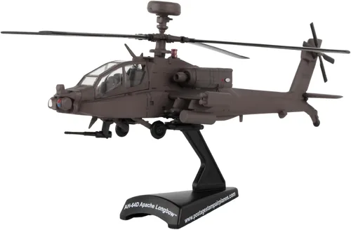 Miniatura 3 de Daron Sello Postal Boeing AH-64D Apache Longbow Modelo de exhibición de fundición a escala 1/100 con soporte, mediano