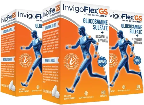 Miniatura 10 de INVIGOFLEX® GS - Sulfato de glucosamina (sin mariscos, sin sodio y seguro para vegetarianos) sin OMG, sin gluten, con Boswellia Serrata - Suplemento