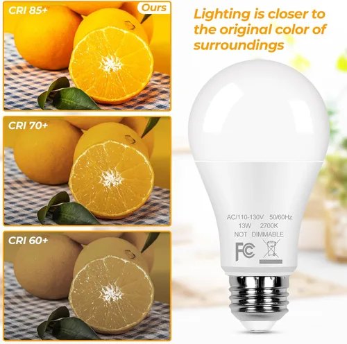 Miniatura 4 de Bombillas LED A19 13 W, equivalentes a 100 W, paquete de 12 bombillas LED súper brillantes de 1500 lúmenes, base de rosca media E26 para lámpara