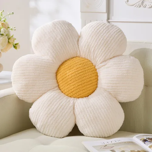 Miniatura 9 de Almohada de Flores, Linda Almohada Decorativa Cojín de Margaritas 15.75" Blanco Almohadas Decorativas para el Hogar para Cama, Sofá, Sillón