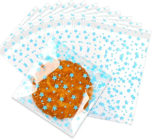 Miniatura 19 de 100 bolsas de regalo de celofán con estampado de estrellas, de 6 x 10 pulgadas, bolsas de regalo de celofán, bolsas de regalo de fiesta, bolsas