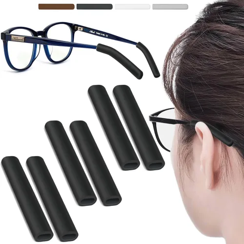 Miniatura 7 de 3 pares de cojines de silicona para orejas de gafas, sujetadores antideslizantes para orejas de gafas, piezas de goma antideslizantes para orejas