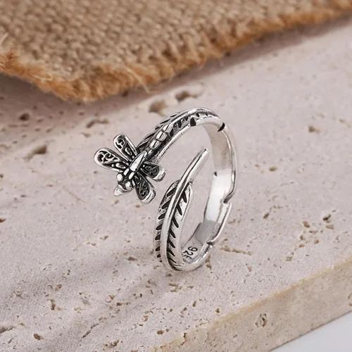 Miniatura 171 de Anillo de plata de ley 925, minimalista, ajustable, hecho a mano, para mujeres y niñas