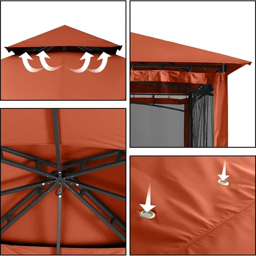 Miniatura 7 de ABCCANOPY Gazebos para patios de 10 x 10 pulgadas, kiosco con marco de acero para exteriores con mosquitera para césped, patio trasero, jardín