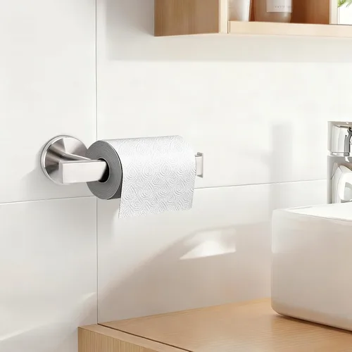 Miniatura 8 de NearMoon Soporte cuadrado de papel higiénico para baño, acero inoxidable SUS304 de alta calidad, montado en la pared, para baño, cocina, baño Níquel