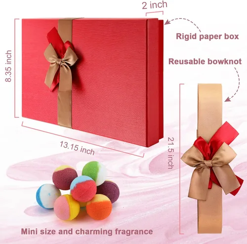 Miniatura 5 de Set de regalo de bomba de baño, paquete familiar mini bombas de baño con lazo reutilizable, 40 bombas de baño orgánicas y naturales para niños