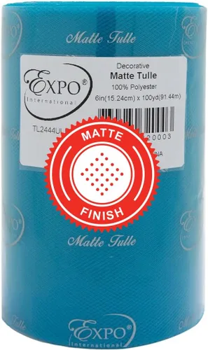 Miniatura 16 de Expo International Tul mate decorativo, rollo/carrete de 6 x 100 yardas, tela de tul de poliéster ligera para tutús, disfraces y decoraciones