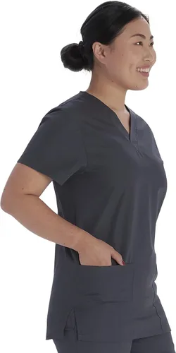Miniatura 7 de Vital Threads Conjunto de uniformes médicos para hombres y mujeres con cuello en V y pantalón con cordón VT501C