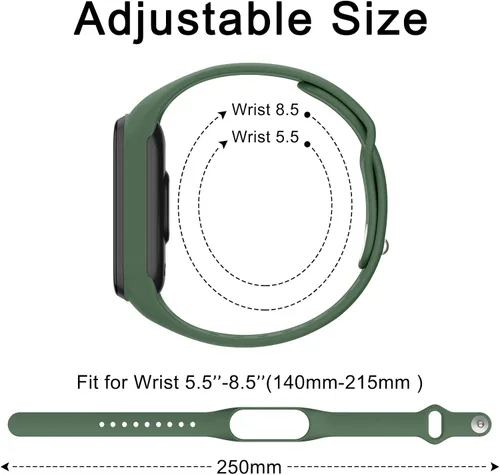 Miniatura 3 de AK Pulseras de silicona – Bandas suaves paquete de 3 para Xiaomi Mi Band 5, Mi Band 6, Amazfit Band 5 y Band 6 – Correa deportiva para mujeres