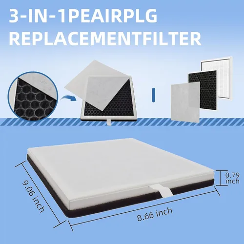 Miniatura 6 de Filtro de aire de repuesto PureZone 3 en 1: compatible con purificador de aire PureZone Pure Enrichment - Parte # PEAIRFIL - Filtro eficiente de 3