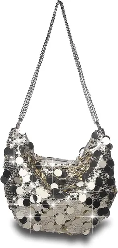 Miniatura 8 de Bolso de noche con lentejuelas brillantes para mujer, bandolera y bandolera para fiesta, graduación, boda