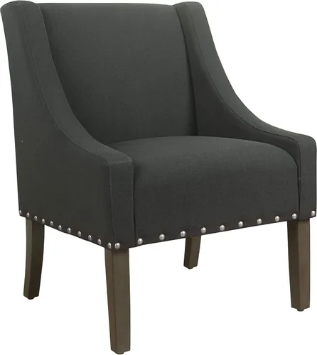 Miniatura 15 de HomePop Swoop - Silla de sala de estar con apoyabrazos, terciopelo gris