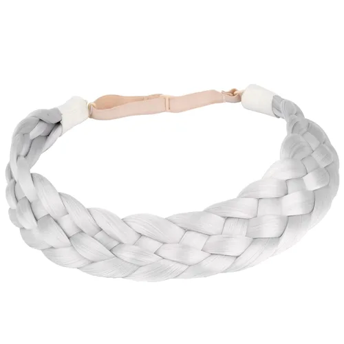 Miniatura 9 de Diadema clásica de cabello sintético trenzado de 5 hebras, trenzas gruesas y anchas, extensión de cabello con elástico para mujeres y niñas
