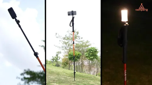Miniatura 8 de Selfie Trekking Pole – Ultralight 7075 Aluminum Hiking Poles with Built-in 1/4” Mount, Selfie Clamp, Tripod & Camera Kit – Adjustable Flip-Lock
