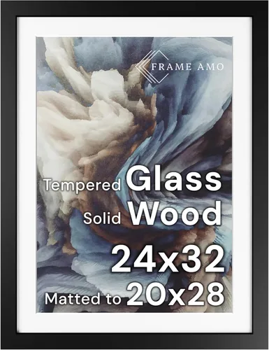 Miniatura 165 de Frame Amo Marco de póster de madera maciza de 13 x 19 pulgadas, color natural, tapete blanco para imagen de 11 x 17 pulgadas, parte frontal