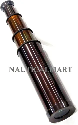 Miniatura 3 de Telescopio de vidrio espía antiguo marrón de latón macizo, 15 pulgadas de largo, regalo coleccionable, perfecto para regalos de Navidad