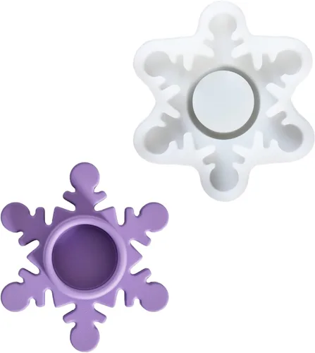 Miniatura 8 de BOOWAN NICOLE Portavelas de copo de nieve, moldes de hormigón, molde de silicona para decoración del hogar (SH0964)