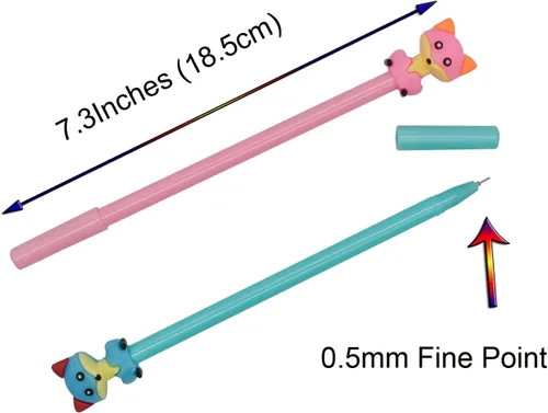 Miniatura 3 de 12 Uds Kawaii Fox Bolígrafos Novedad Animal Gel Pen Foxes Pen 0.020 in Tinta Negra Para La Escuela Casa Oficina Papelería Tienda