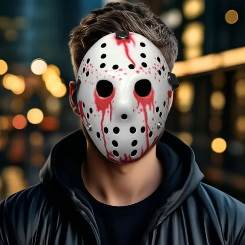 Miniatura 6 de Leprato Máscara de Halloween Retro Espesar Máscara de Hockey de Horror Máscara de Halloween Máscara de Paty Cosplay Máscara de Disfraz