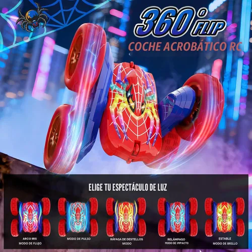 Miniatura 3 de Coche de juguete de control remoto con giro de 360° para niños de 3 a 12 años, autos RC 4WD de doble cara con ojos y piernas de héroe brillantes