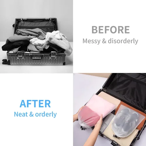 Miniatura 4 de Vorspack Bolsas transparentes para zapatos de viaje, grandes y transparentes, bolsa de almacenamiento con cuerda para hombres y mujeres, paquete