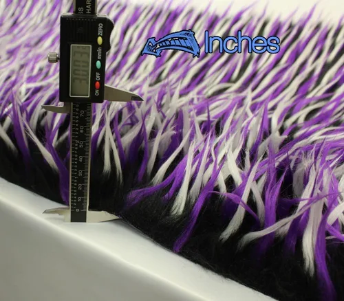 Miniatura 3 de Tela sintética de 3 tonos, piel sintética, color negro, blanco y morado, 60 pulgadas de ancho, vendido por The Yard