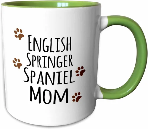 Miniatura 12 de 3dRose English Springer Spaniel Dog Mom - Taza de 11 onzas, color negro