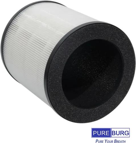 Miniatura 4 de PUREBURG Filtros de repuesto compatibles con purificador de aire Mooka M02, paquete de 2 unidades H13 HEPA de filtración de 3 etapas de carbón