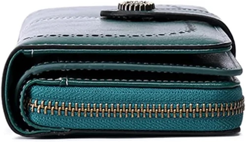 Miniatura 4 de Earnda Billetera para mujer tarjetero de cuero de gran capacidad para tarjetas de crédito RFID Negro_008 Casual