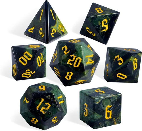 Miniatura 16 de LUCKY-M Juego de dados de piedras preciosas DND, juego de dados de mazmorras y dragones, juegos de dados RPG, accesorios de regalo