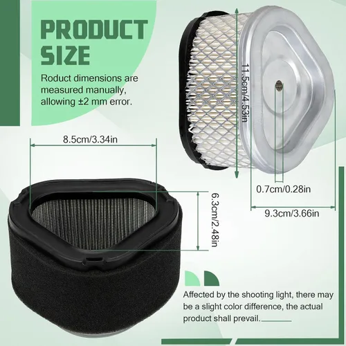 Miniatura 2 de 1208314 M92359 Filtro de aire para John Deere 1208305 GT225 LT155 AM123553 GY20574 AM121608 STX38 STX30 LX172 LT133 LT150 LX255 para Comando Kohler