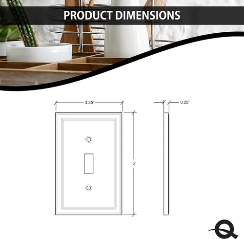 Miniatura 4 de Questech Cubiertas de interruptor de luz, placas aisladas de pared de palanca única para enchufes eléctricos, placas de interruptor único de 1